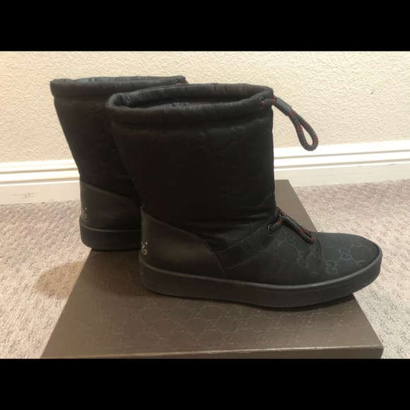 AUTHENTIC NYLON GUCCI GUCCISSIMA MIRO’SOFT NERO/NERO BOOTS - Picture 4 of 12